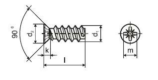 Eurovrut 8 mm - 6,3x16 mm zápustná hlava zinek bílý