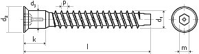 Konfirmát 3,0 mm, 7x50 mm, hrubý závit, zinek žlutý