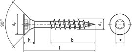Univerzální vrut do dřeva 5x100/60 TORX zinek bílý, částečný závit