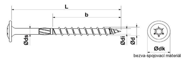 Vrut pro dřevostavbu GPR /STARDRIVE/ 8x100/54 mm, talířová hlava, zinek žlutý